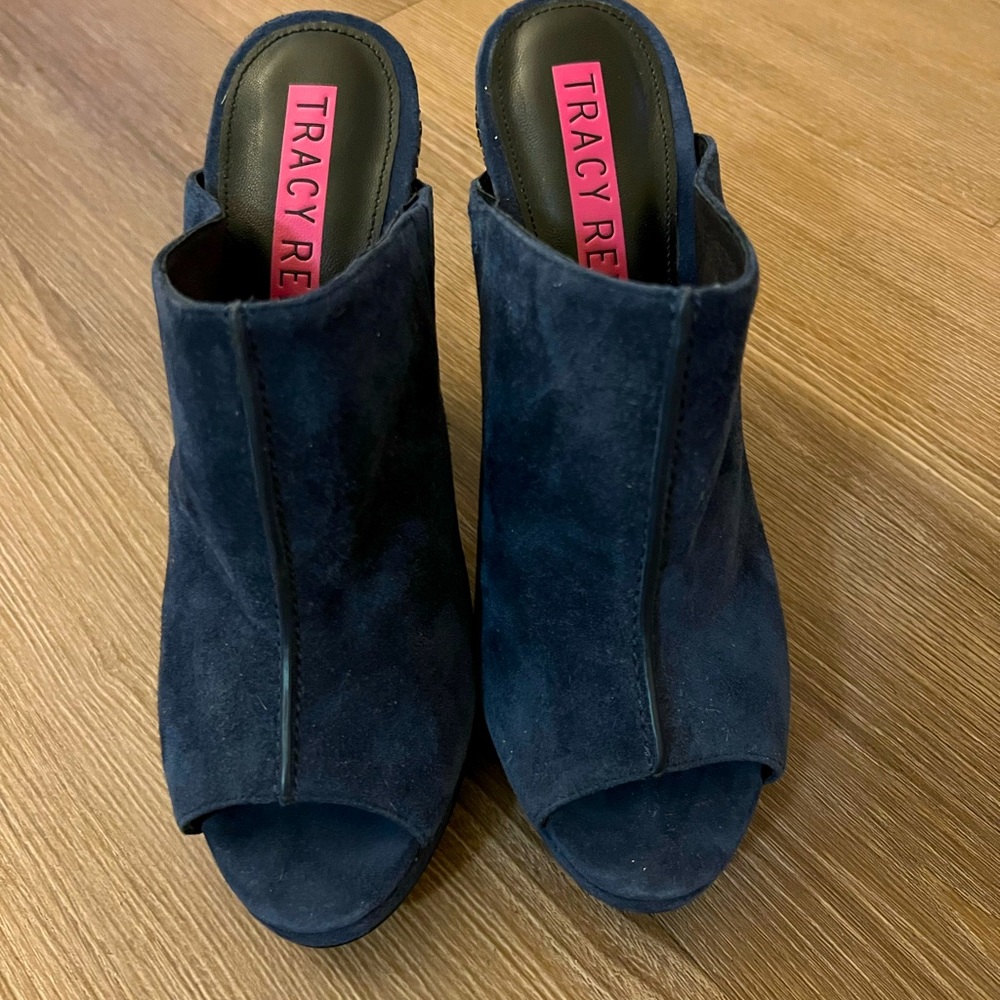 Sparkle heel navy suede Tracy Reese for Anthropologie heels